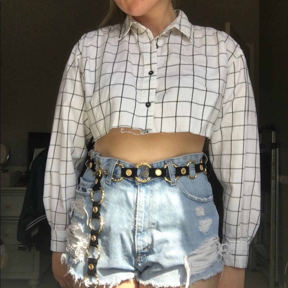 Distress-crop flannel